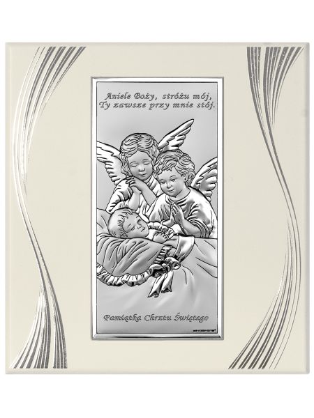 Panel Aniołki nad dzieciątkiem 6468SF/2 Pamiątka Chrztu Świętego, 14x15