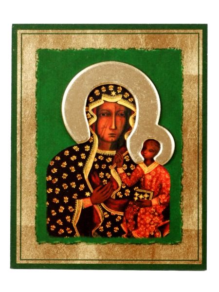 Ikona Złocona z nimbem Matka Boska Częstochowska IK D-03/N, 25x31