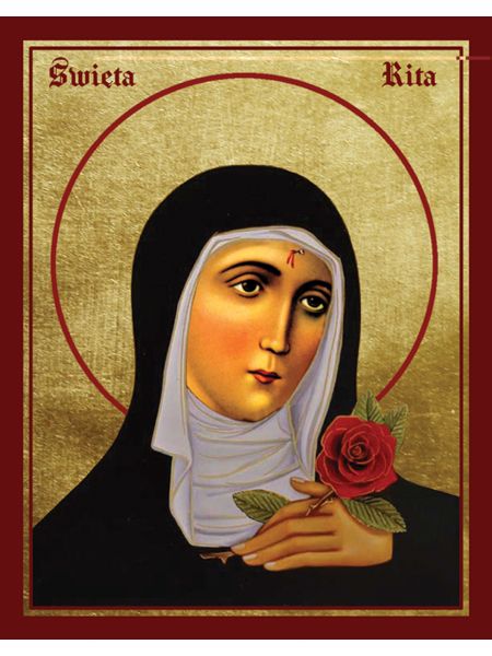 Ikona Złocona Święta Rita IK A-22, 10x13