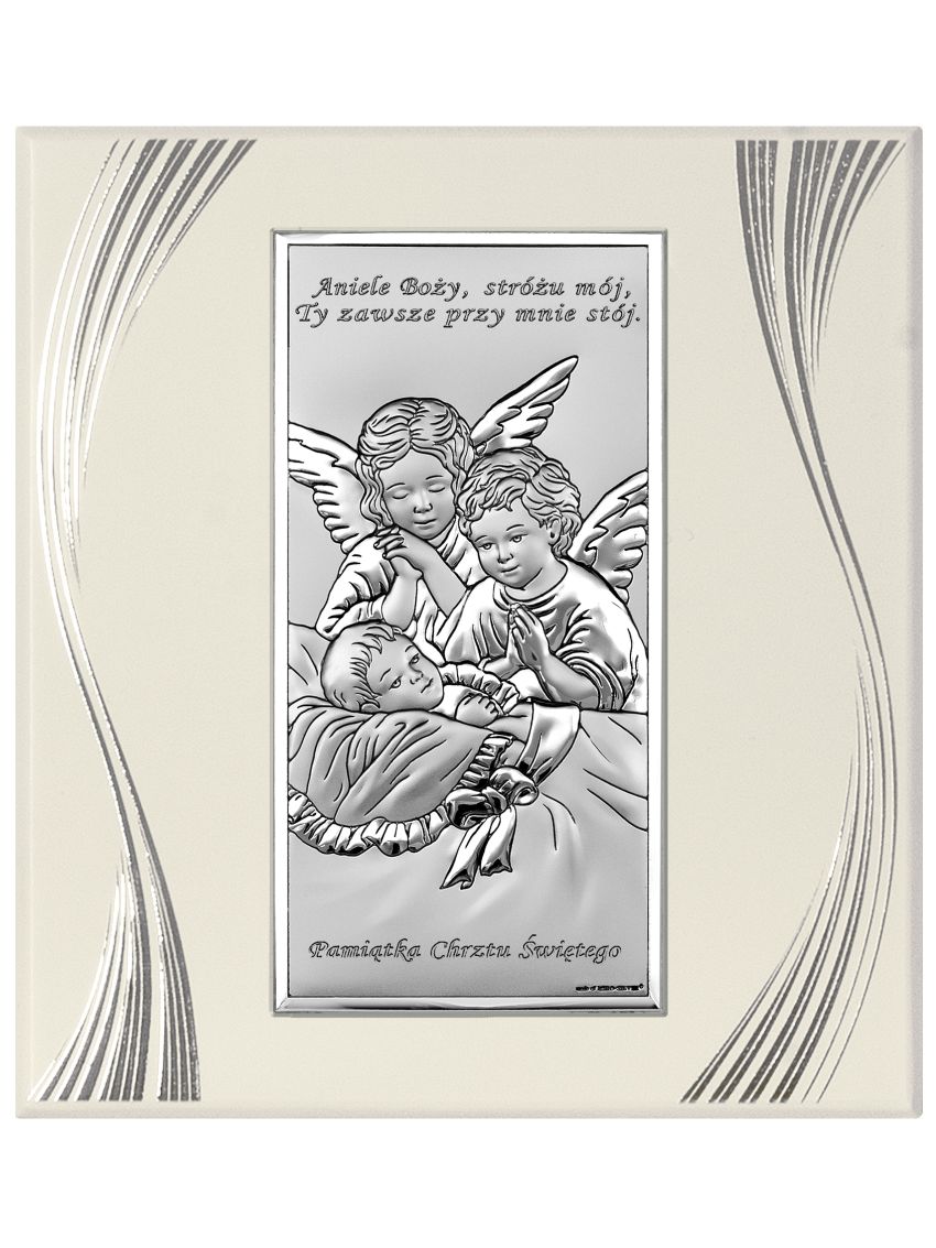 Panel Aniołki nad dzieciątkiem 6468SF/2 Pamiątka Chrztu Świętego, 14x15