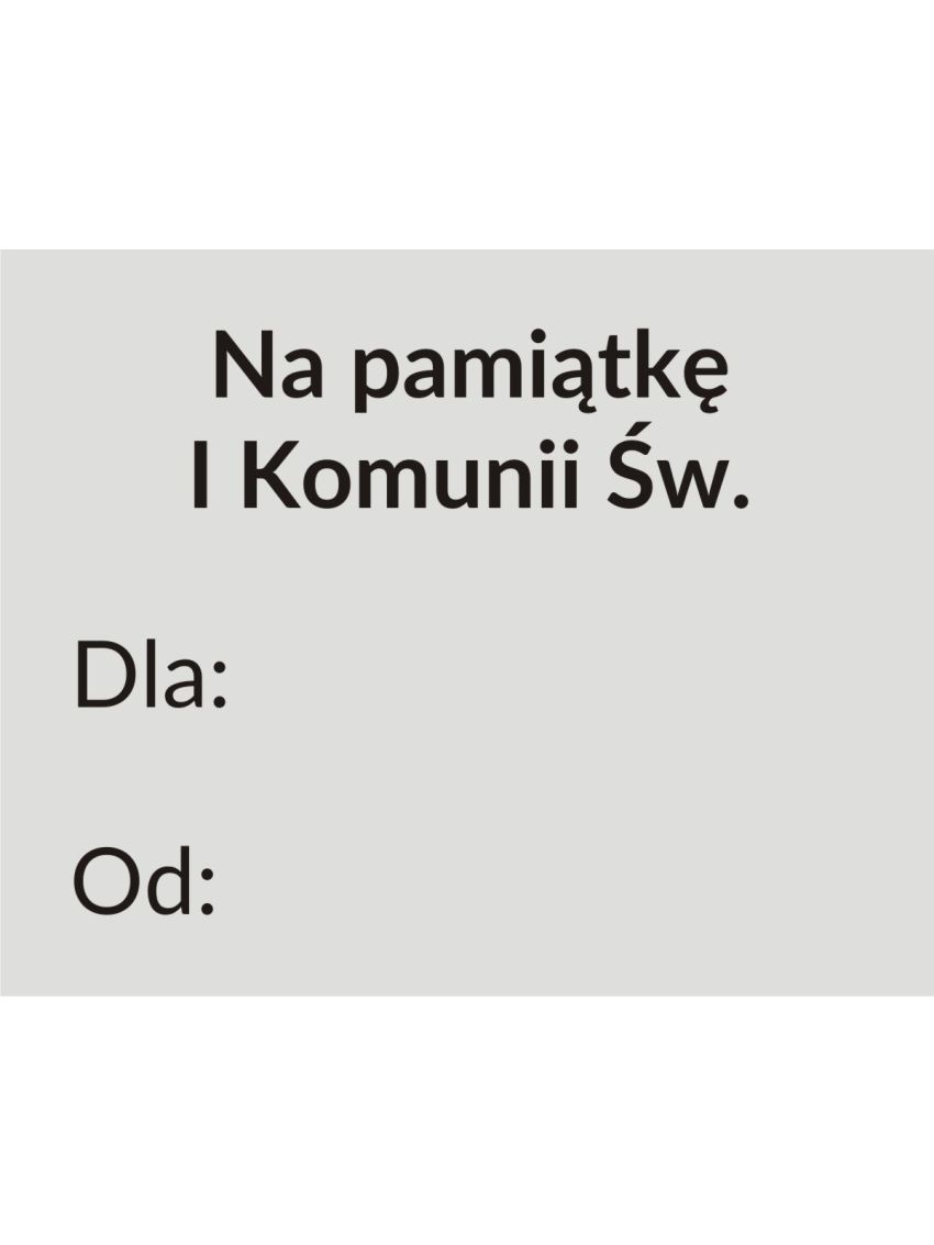 Grawer Pamiątka Pierwszej Komunii Świętej G18A, 6x4
