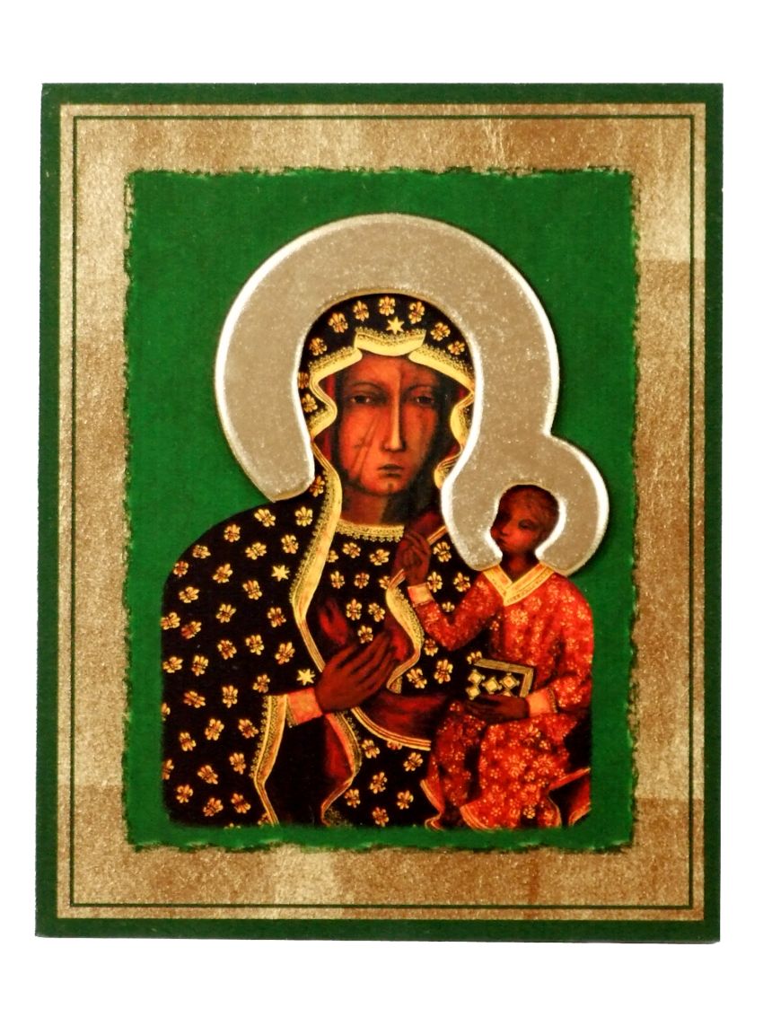 Ikona Złocona z nimbem Matka Boska Częstochowska IK D-03/N, 25x31